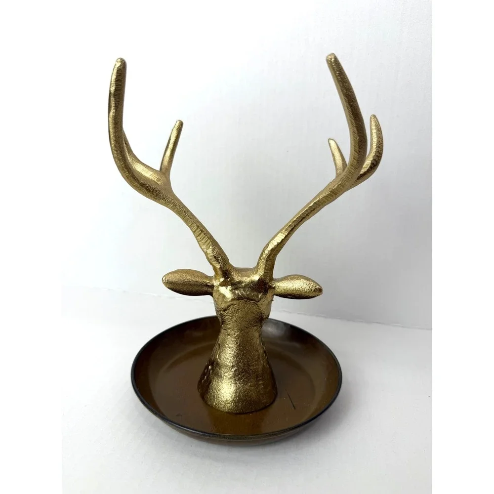 Unbranded Jewelry Faux Gold Deer Antler Holder Tray‎